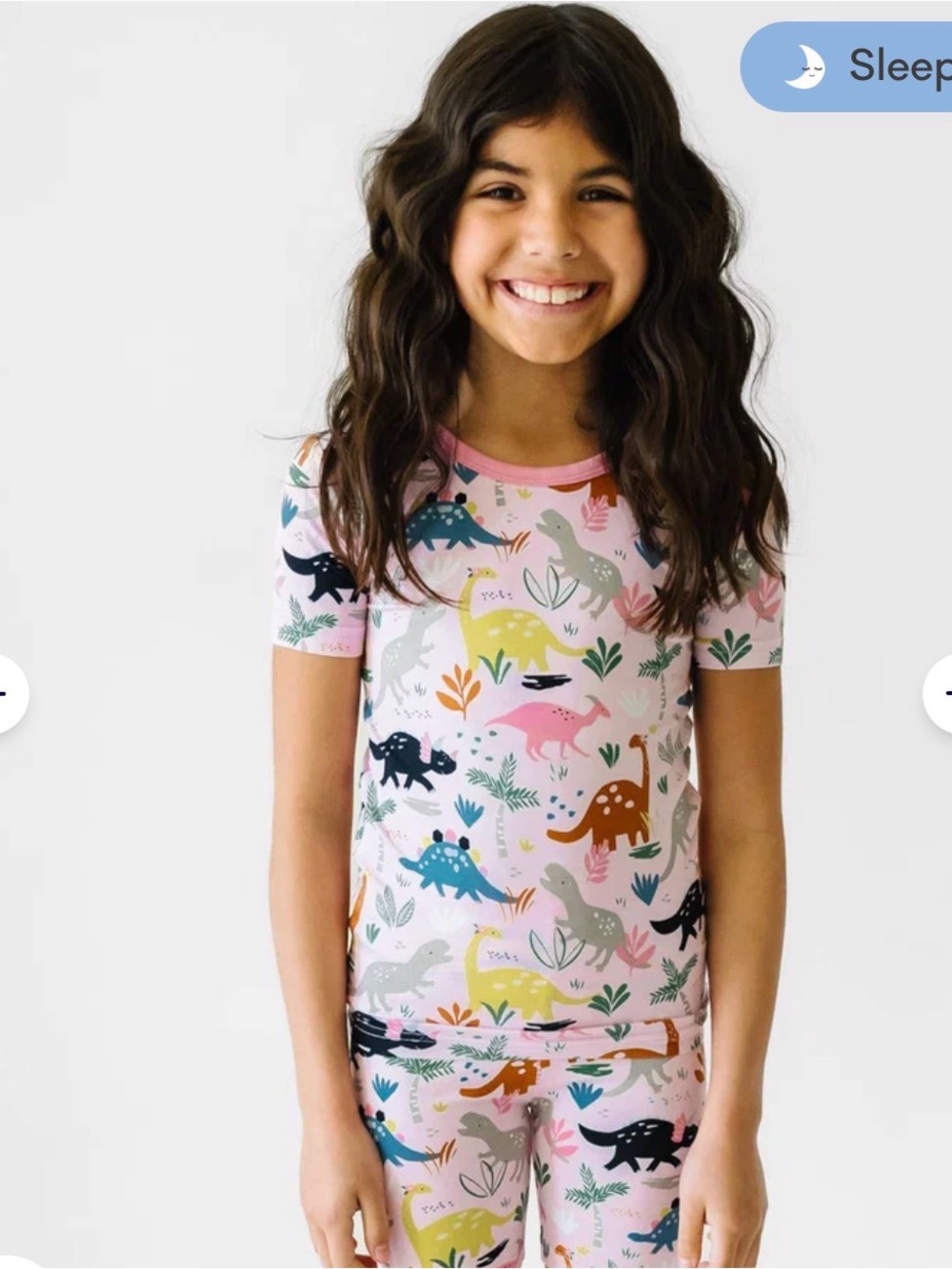 Little Sleepies Pink Dinosaur Print Short-Sleeve Pajamas